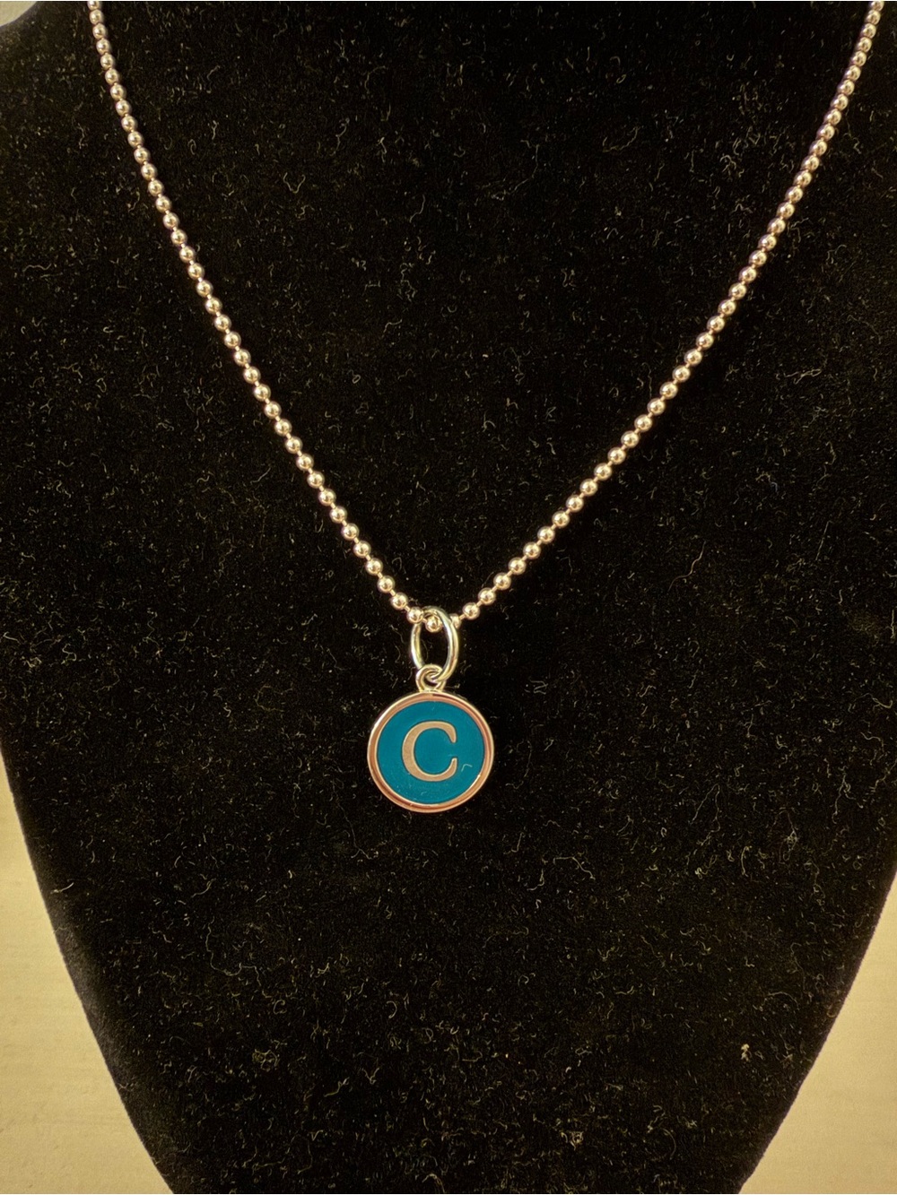 Lola emerald Enamel Initial C Pendant CHARM ONLY ( chain sold separate )